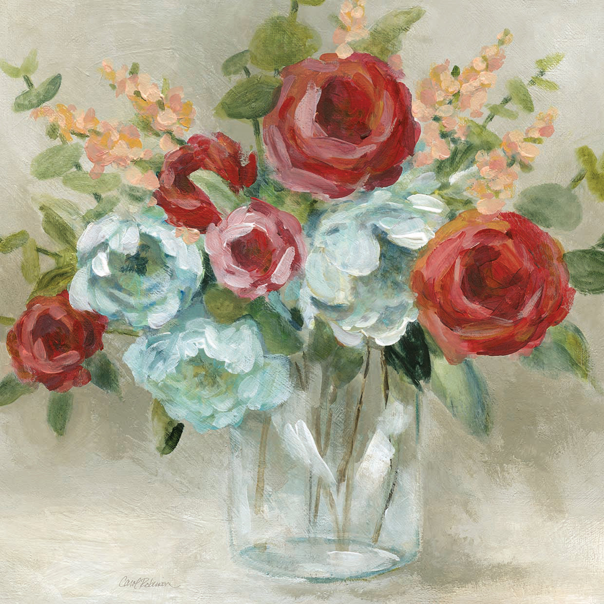 Roses are Red by Carol Robinson  - best quality handcrafted wall art work on large canvas & framed canvas prints