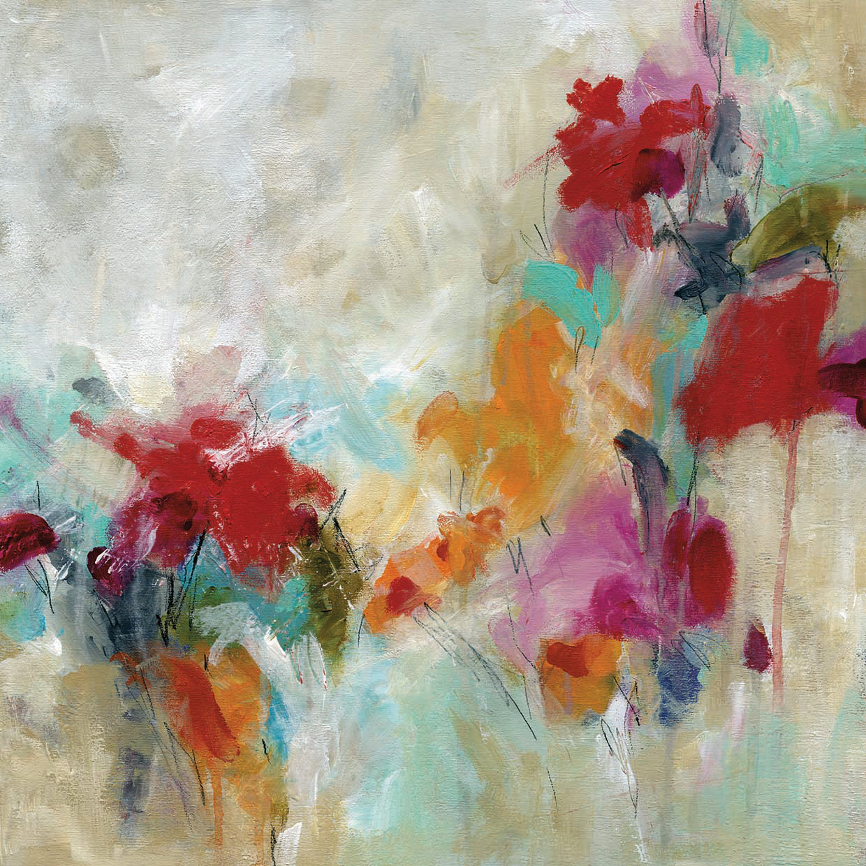 Spectrum Floral by Carol Robinson  - highest quality handcrafted wall art work on large canvas & framed canvas prints