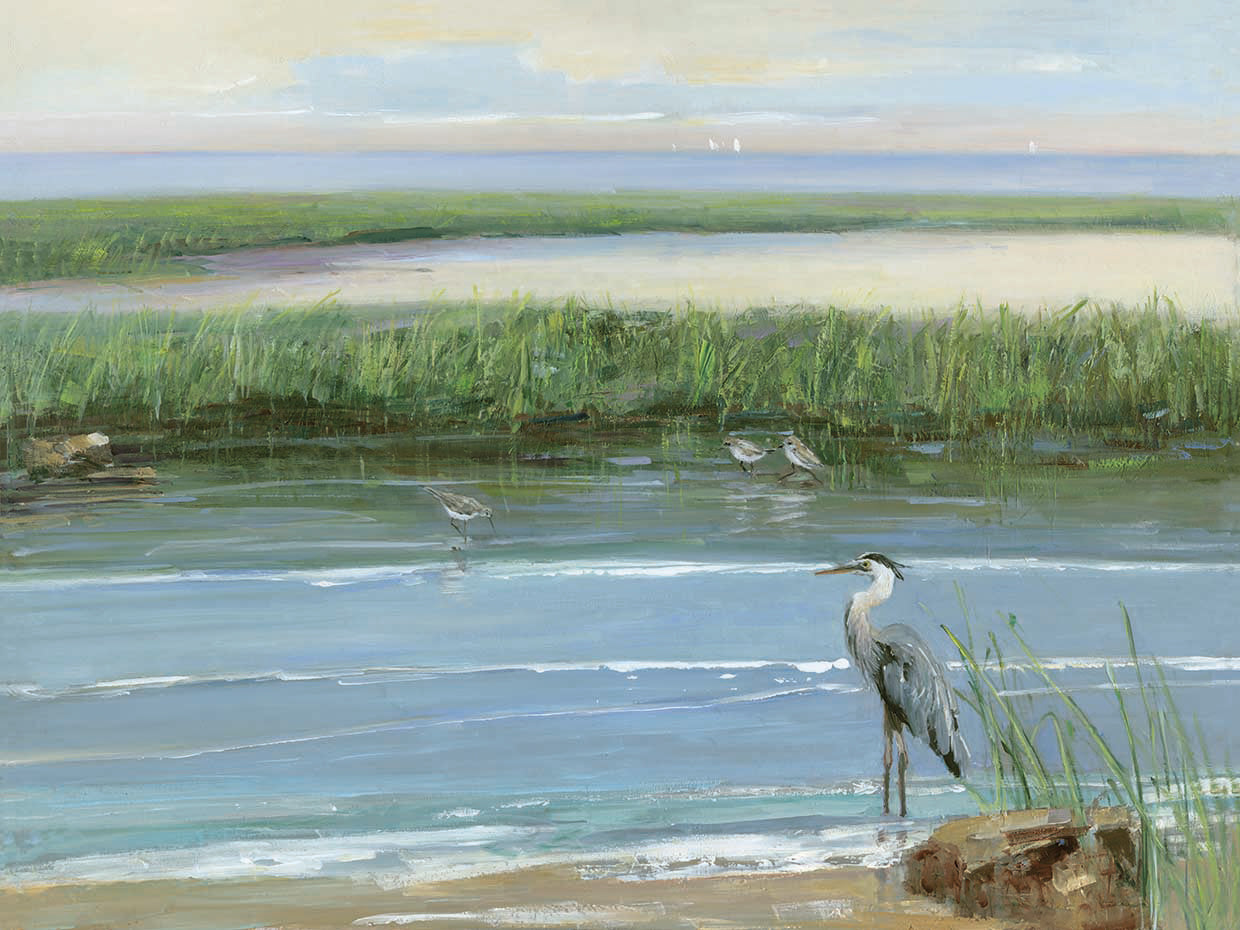 Wading at Dusk by Sally Swatland  - top quality wall art work on large canvas & framed canvas prints