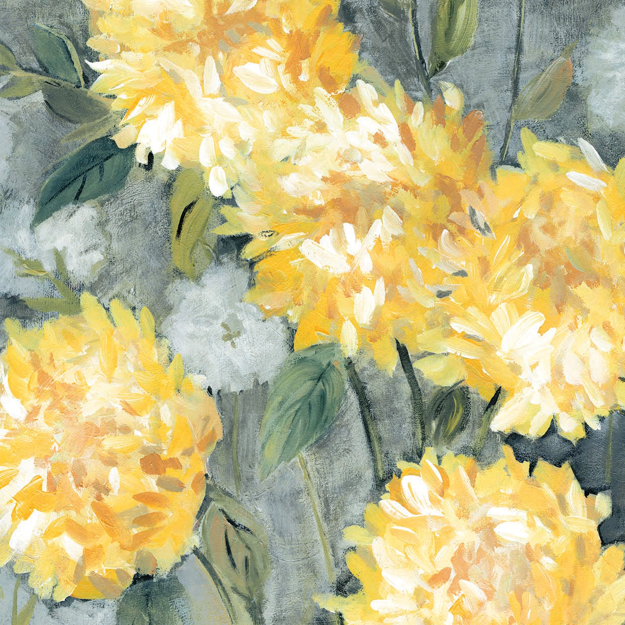Yellow Mums by Carol Robinson  - highest quality handcrafted wall art work on large canvas & framed canvas prints