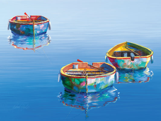 3 Boats Blue 2 Canvas Prints