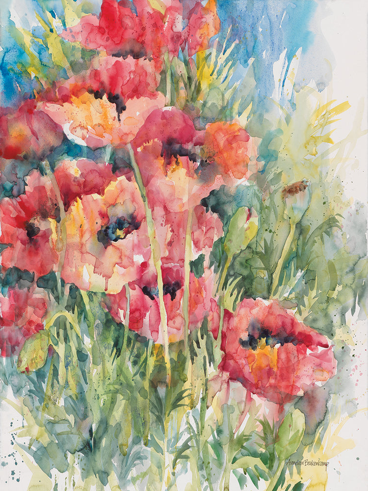 Blooming Blaze by Annelein Beukenkamp  - highest quality handcrafted wall art work on large canvas & framed canvas prints