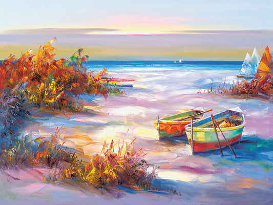 Boats On The Beach Canvas Prints