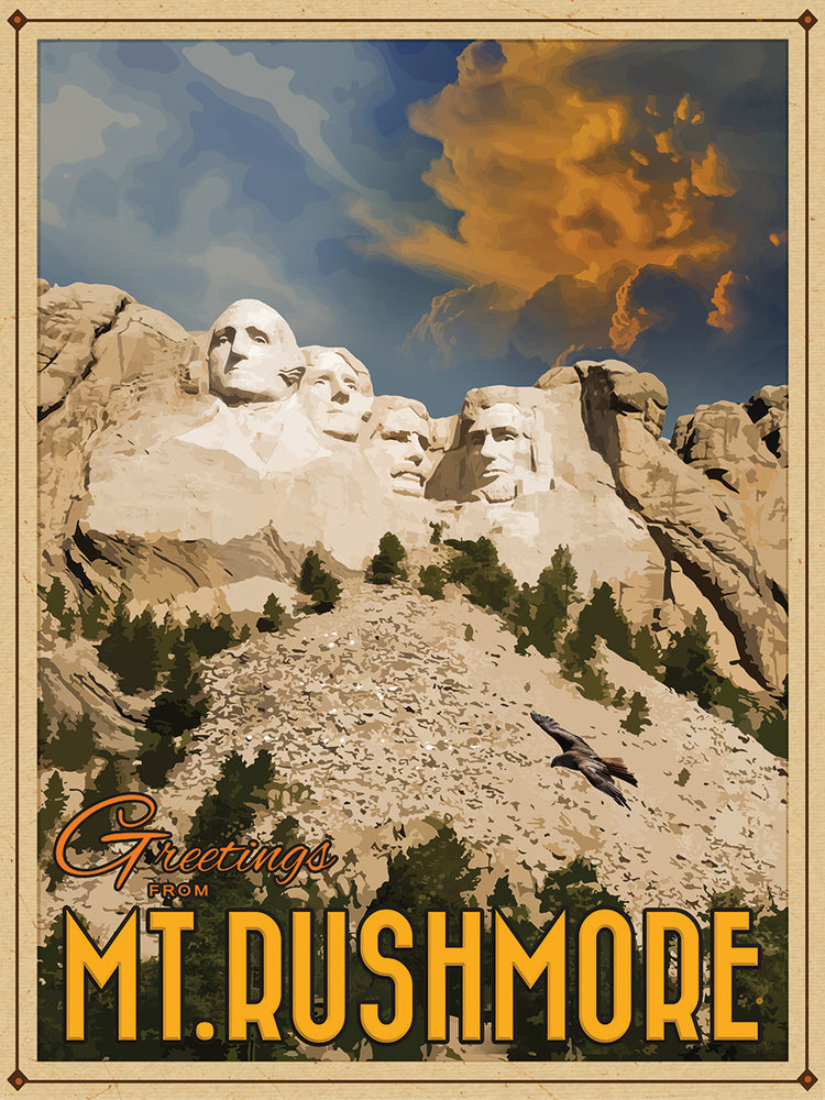 Arte de la lona del monte Rushmore