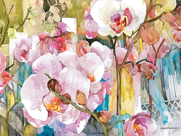 Orchid Oasis by Annelein Beukenkamp  - museum quality wall art work on large canvas & framed canvas prints