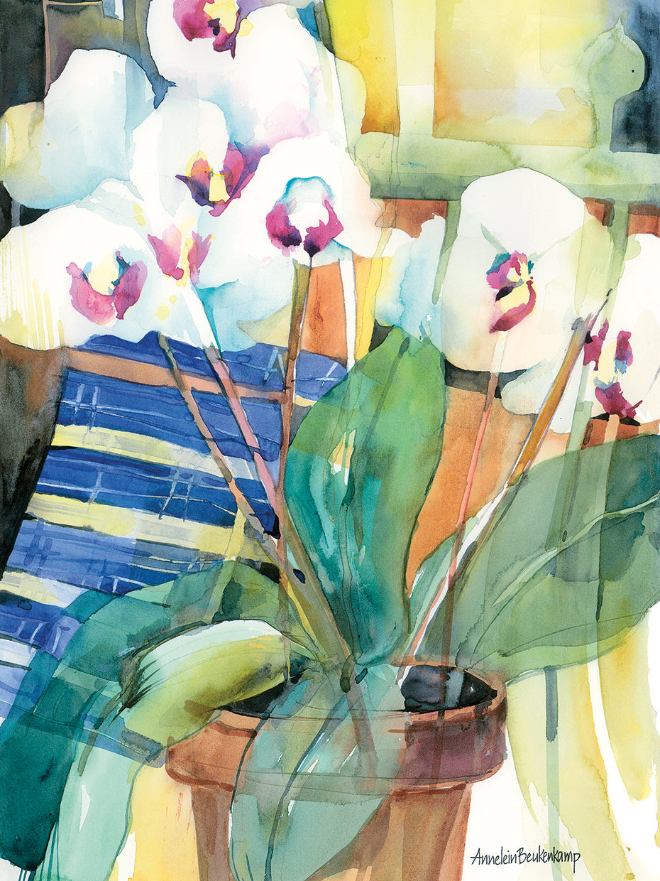 Orchid Offering by Annelein Beukenkamp  - top quality wall art work on large canvas & framed canvas prints