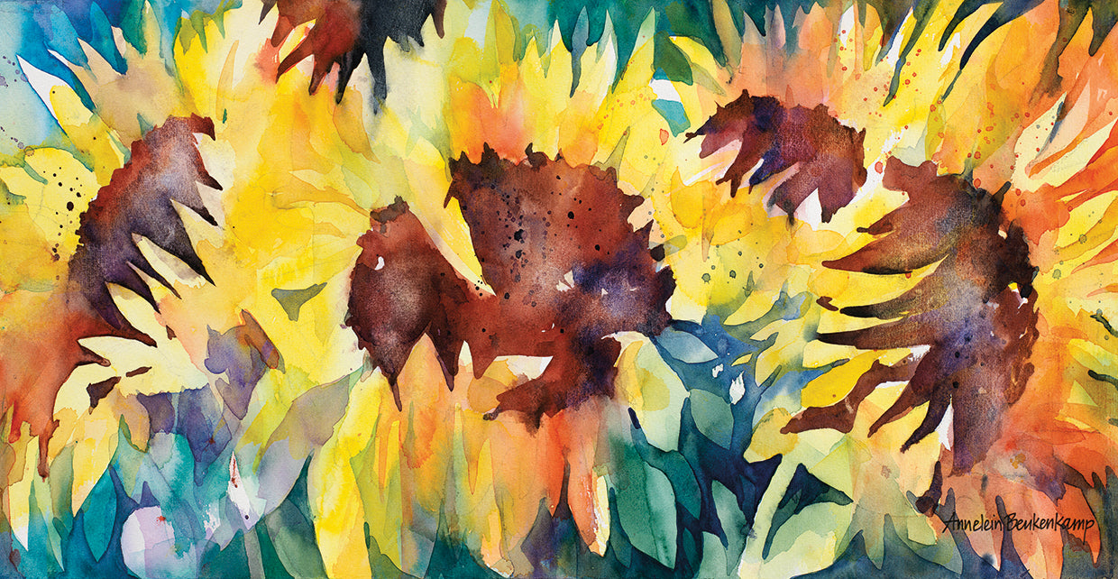 Row Of Sun by Annelein Beukenkamp  - highest quality handcrafted wall art work on large canvas & framed canvas prints