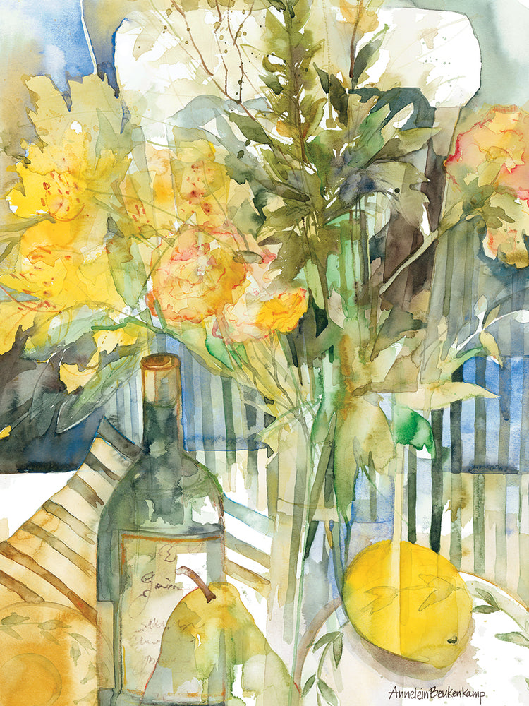 Striped Cloth by Annelein Beukenkamp  - larger sizes handcrafted wall art work on large canvas & framed canvas prints