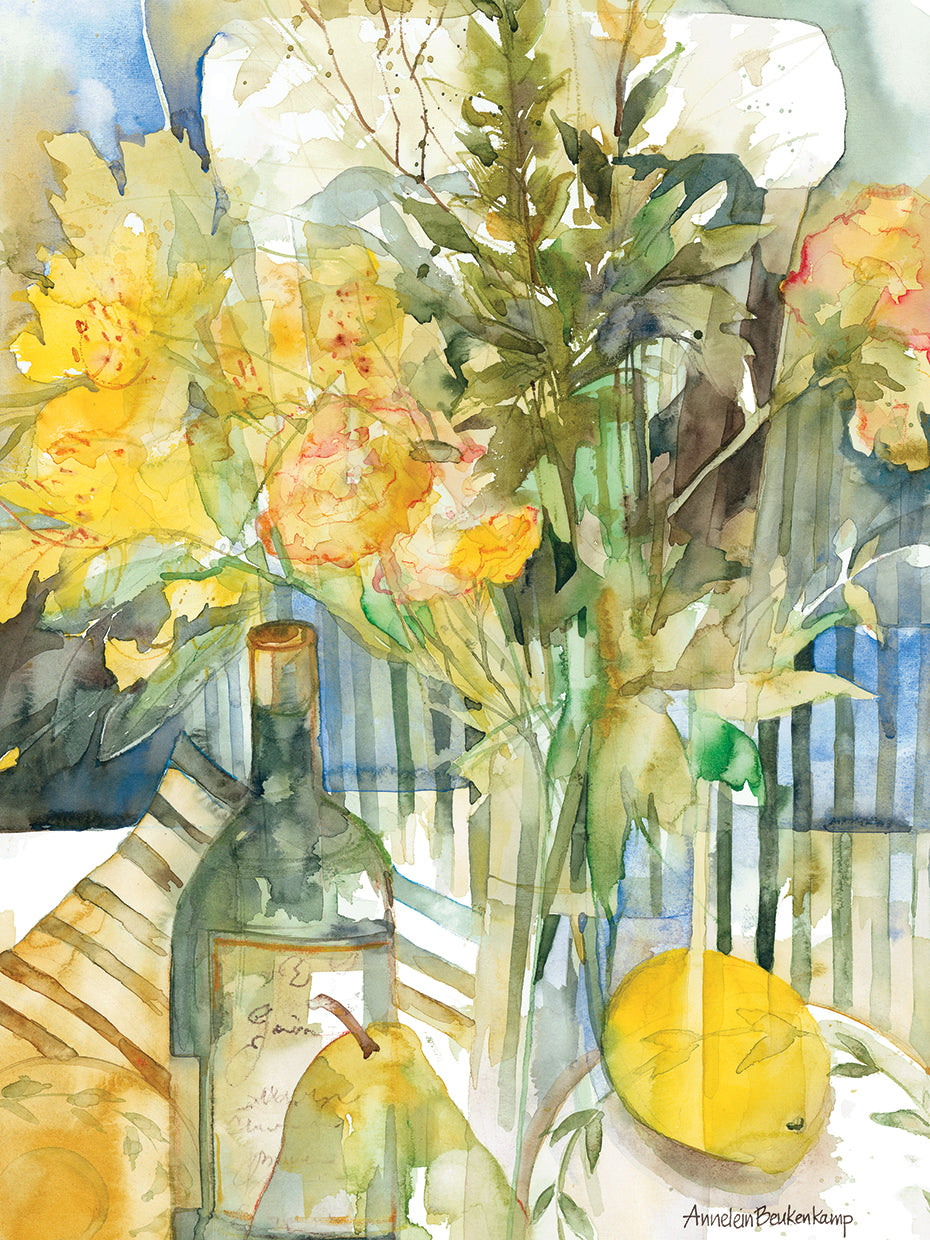 Striped Cloth by Annelein Beukenkamp  - larger sizes handcrafted wall art work on large canvas & framed canvas prints