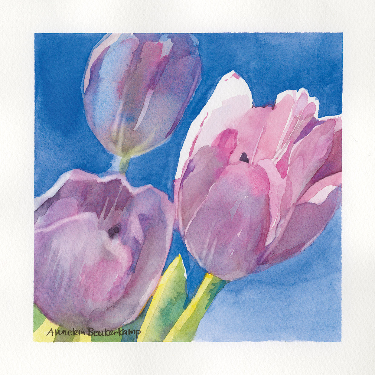 Triplets by Annelein Beukenkamp  - museum quality wall art work on large canvas & framed canvas prints