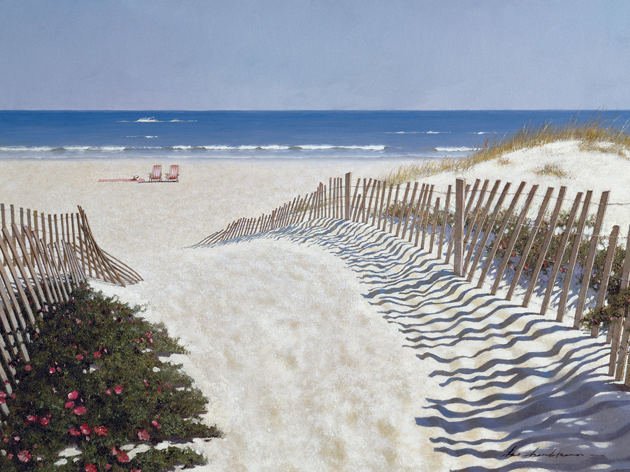 Walk To The Beach by Zhen-Huan Lu is is a lovely coastal landscape painting printed on canvas or framed canvas