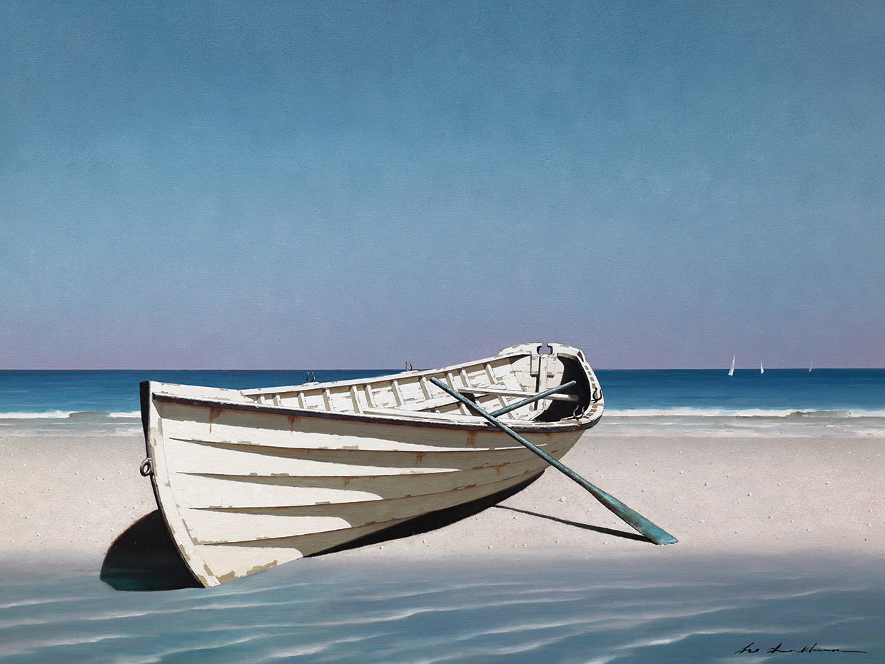 White Boat On Beach