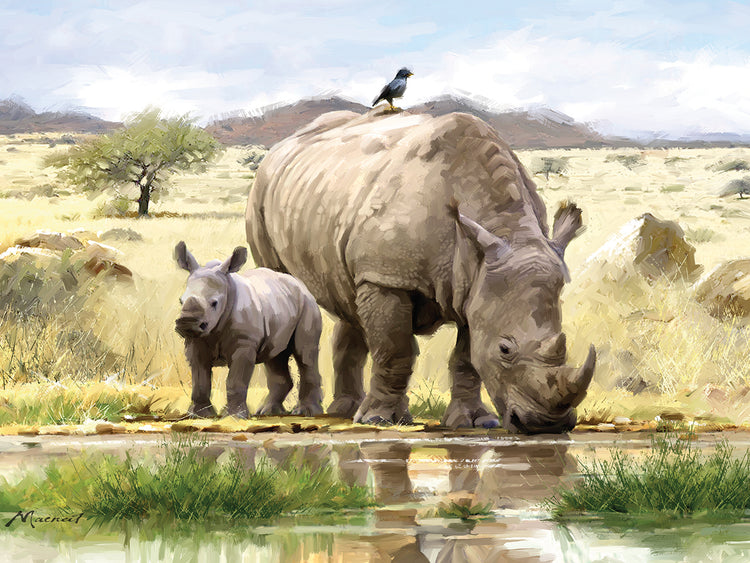 Rhino by The Macneil Studio  - highest quality handcrafted wall art work on large canvas & framed canvas prints