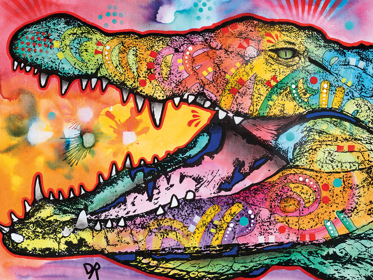 Alligator by Dean Russo  - museum quality wall art work on large canvas & framed canvas prints