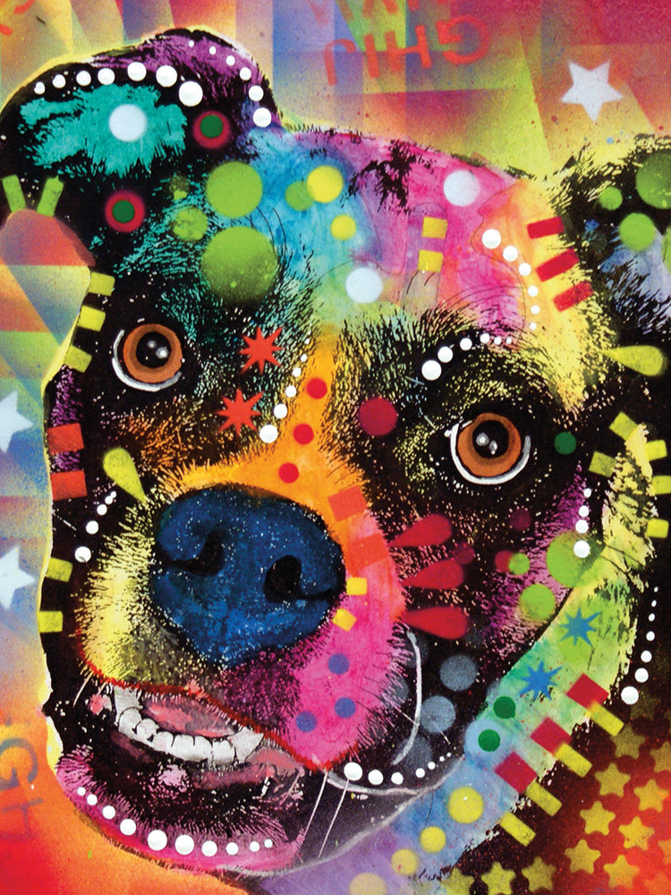 Boxer Cubism 2 by Dean Russo  - larger sizes handcrafted wall art work on large canvas & framed canvas prints