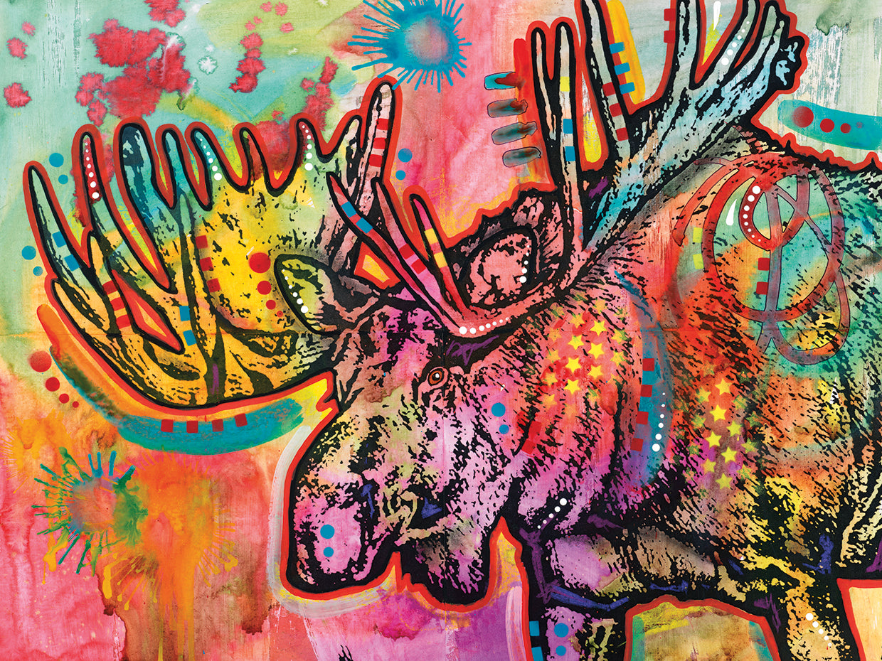 Bull Moose by Dean Russo  - best quality handcrafted wall art work on large canvas & framed canvas prints