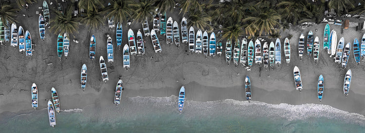 Fumarolas Boats by Moises Levy  - highest quality handcrafted wall art work on large canvas & framed canvas prints