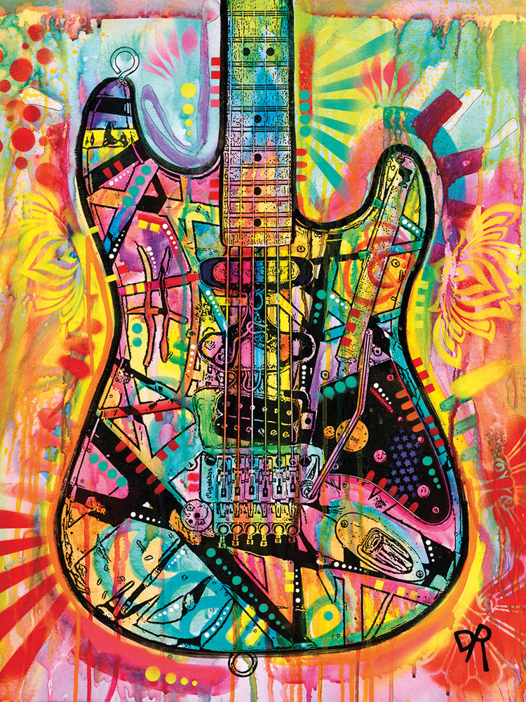 Guitar by Dean Russo  - handcrafted wall art work on large canvas & framed canvas prints, made to order