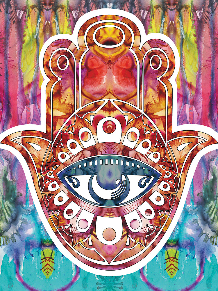 Hamsa by Dean Russo  - larger sizes handcrafted wall art work on large canvas & framed canvas prints
