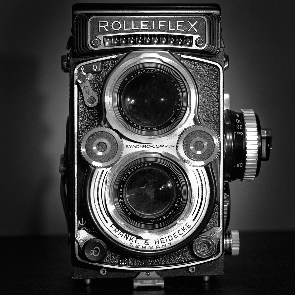 Rolleiflex 1620 by Moises Levy  - handcrafted wall art work on large canvas & framed canvas prints, made to order