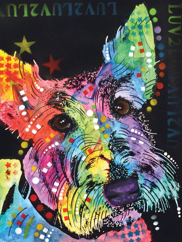 Scottish Terrier by Dean Russo  - museum quality wall art work on large canvas & framed canvas prints