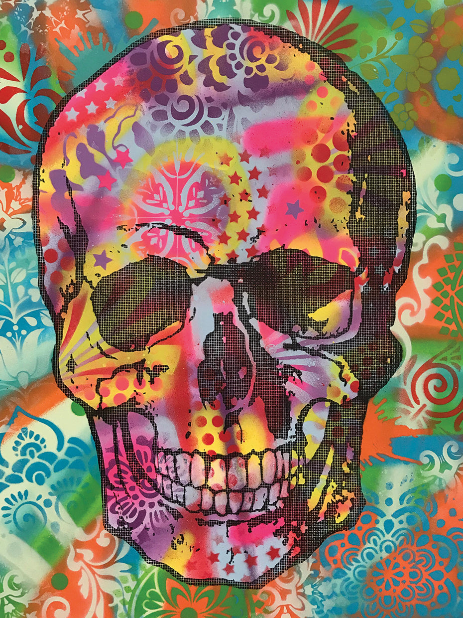 Skull 1UP by Dean Russo  - larger sizes handcrafted wall art work on large canvas & framed canvas prints