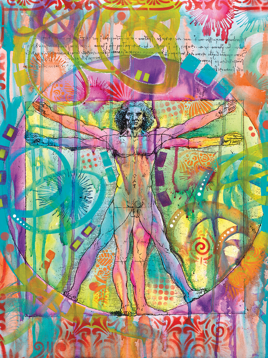 Vitruvian Man by Dean Russo  - museum quality wall art work on large canvas & framed canvas prints