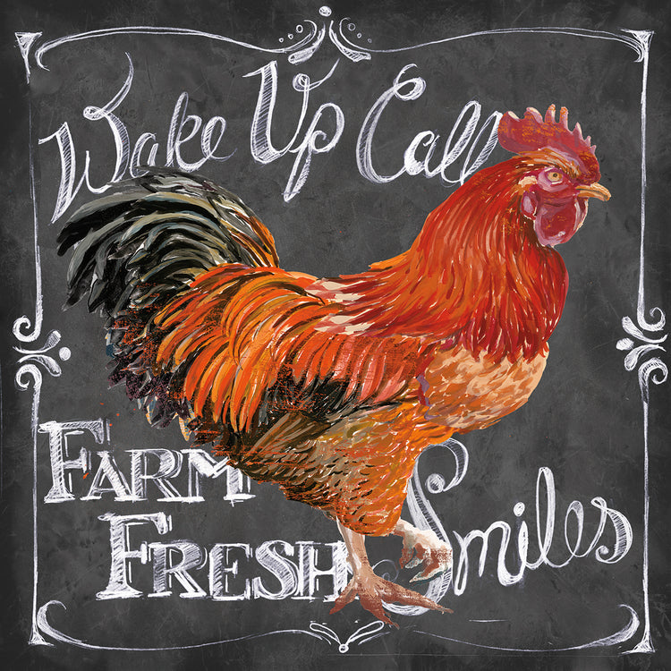 Rooster on Chalkboard II