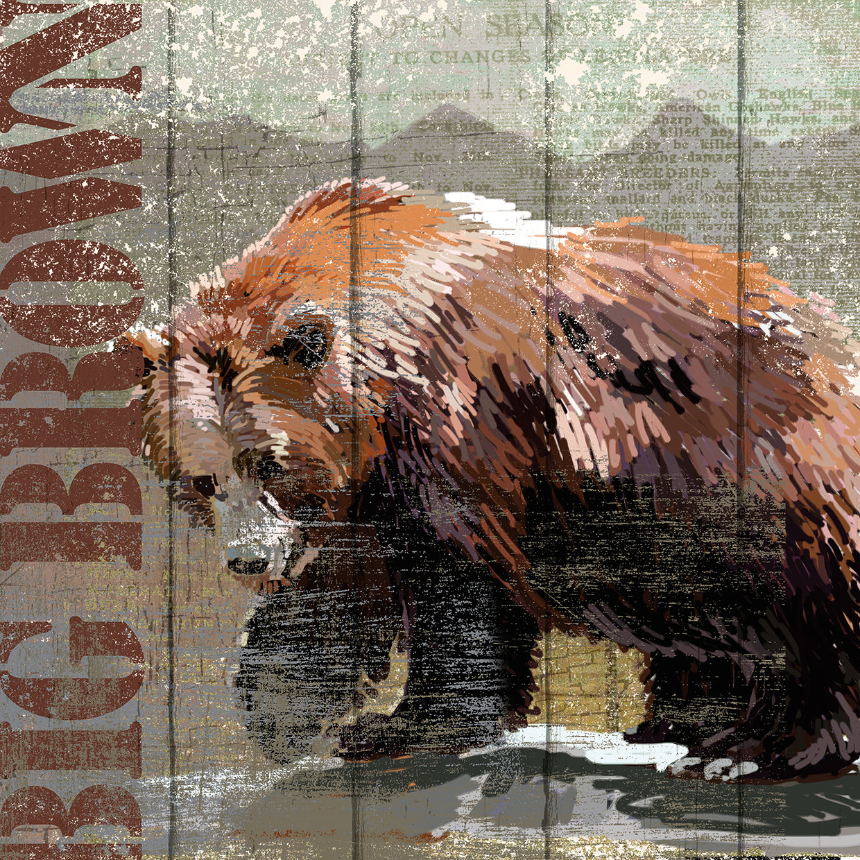Arte de la lona del oso de la temporada abierta