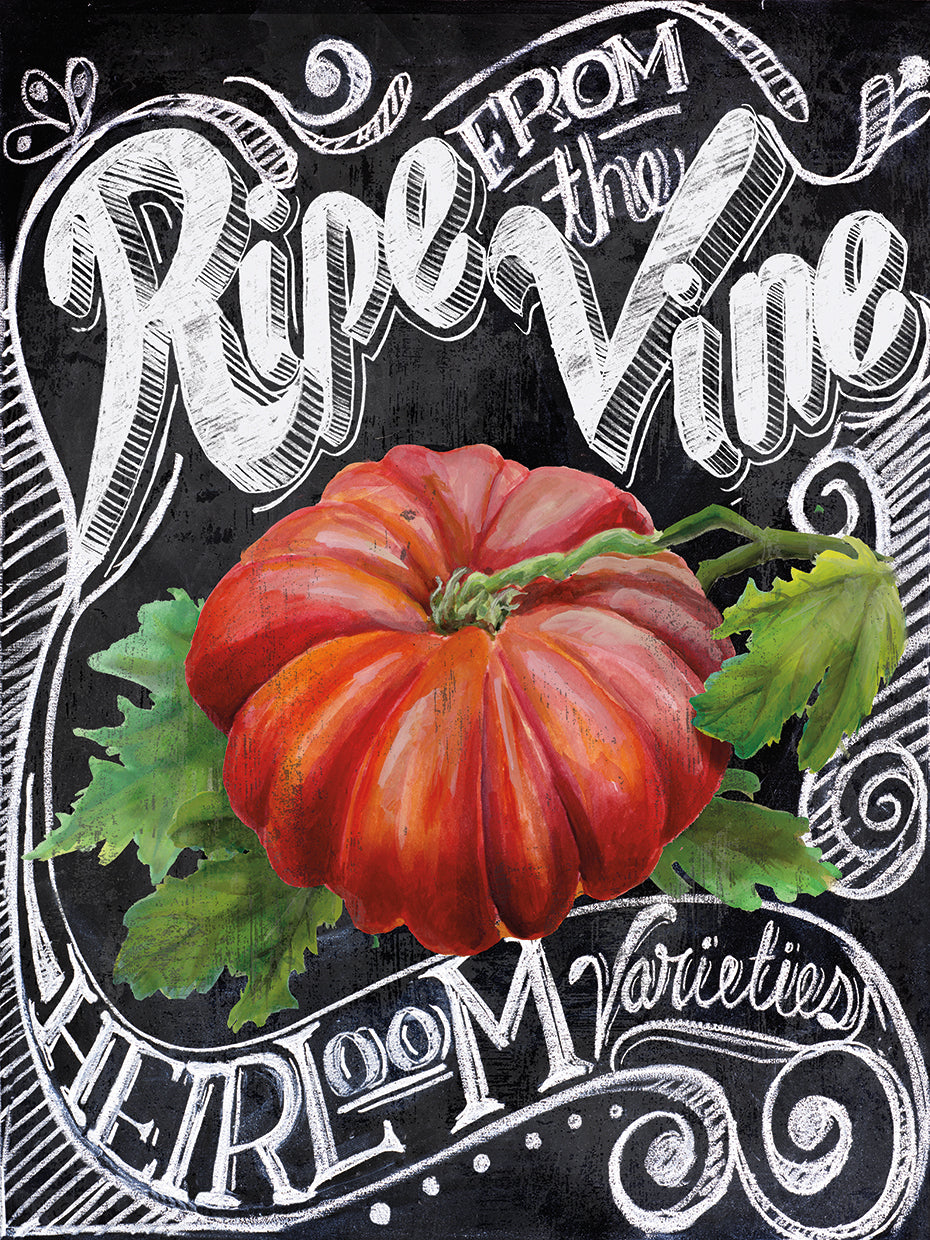 Arte de lienzo de tomate de pizarra