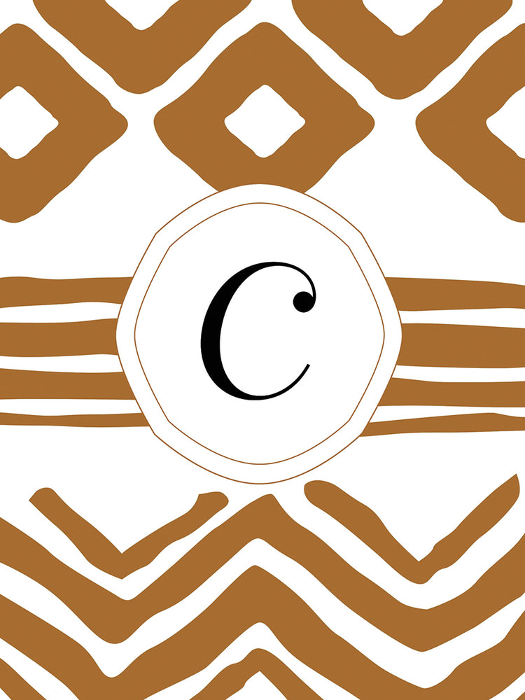 Arte de la lona del patrón C de las iniciales