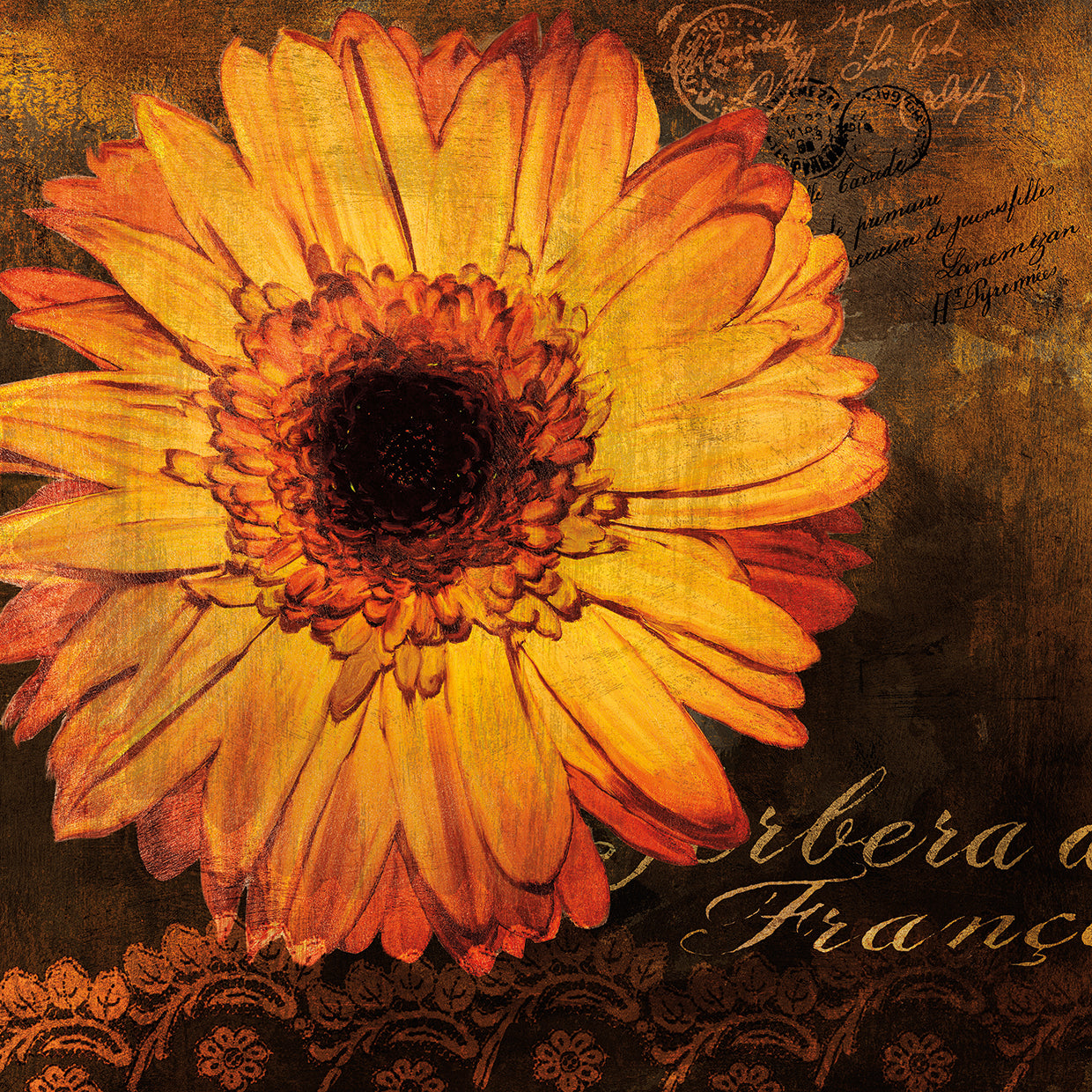 Cuadro en Lienzo Gerbera Dorada III