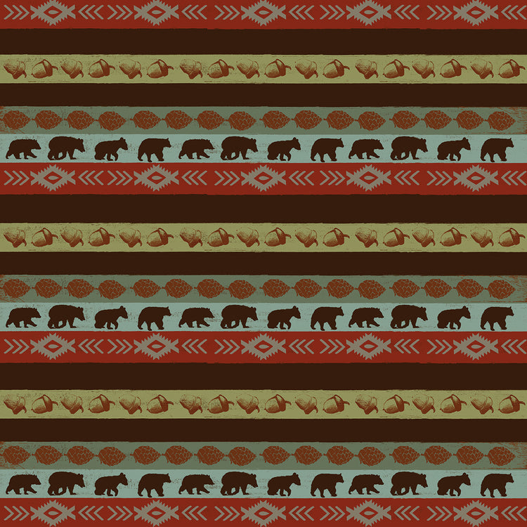 Arte de la lona de pino y osos de la raya
