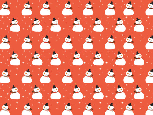 Snowman Pattern Red