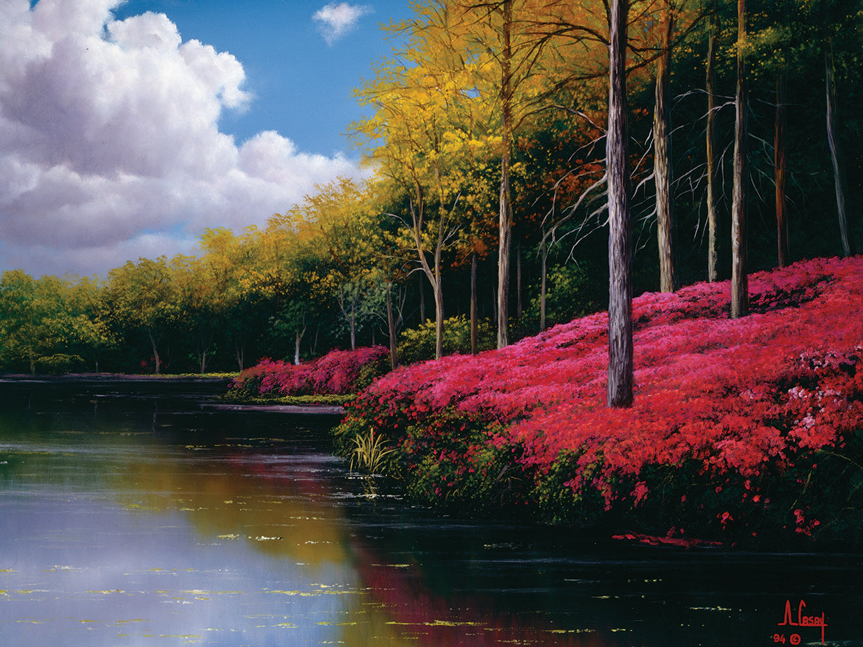 Arte de la lona del paisaje de la línea de árboles