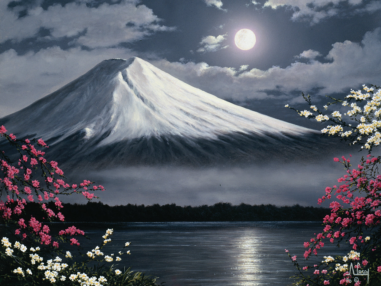 Arte de la lona del paisaje de la montaña