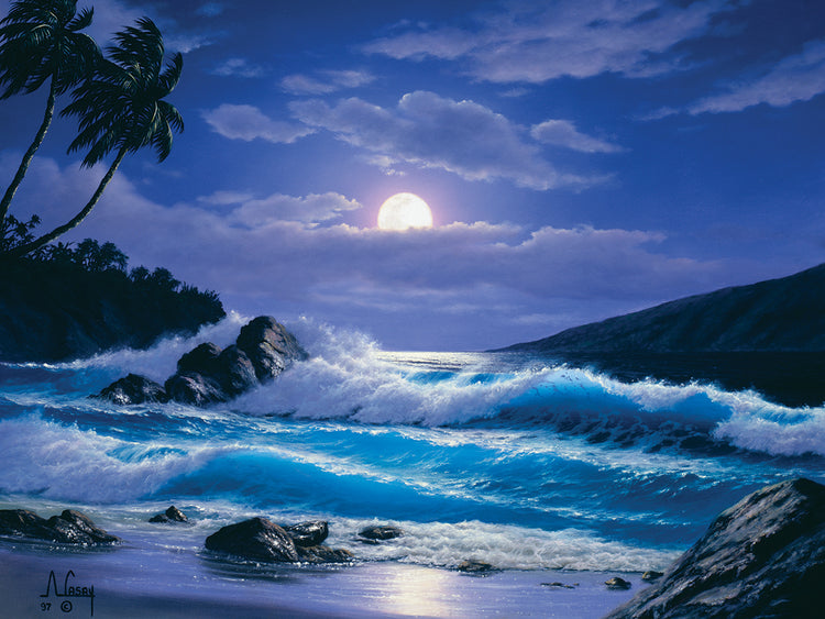 Arte de la lona de las olas rompiendo