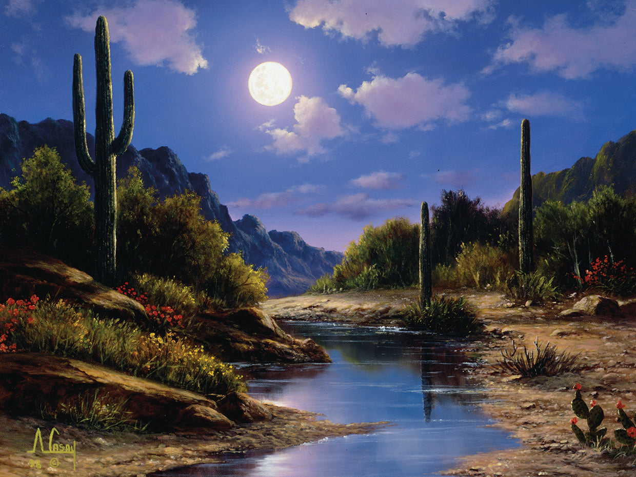Arte de la lona del paisaje de la naturaleza del desierto