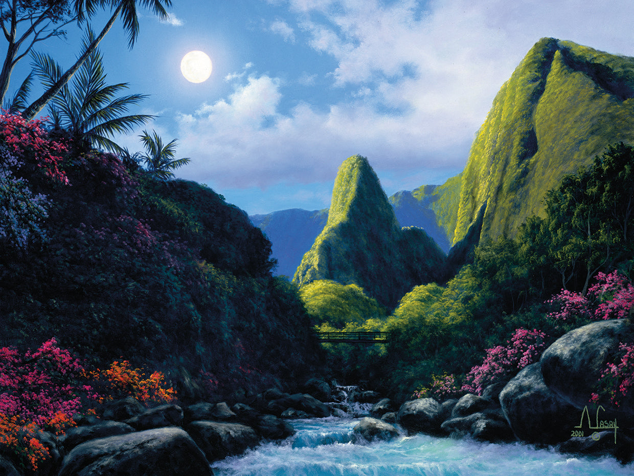 Arte de la lona del paisaje del río