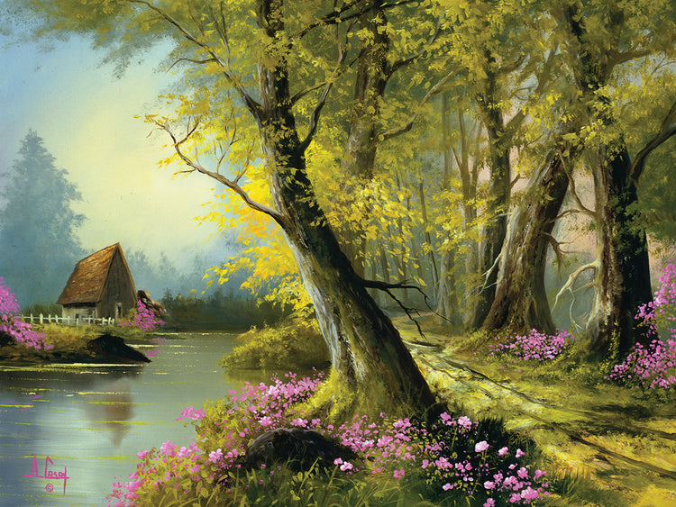 Arte de la lona del hogar del bosque
