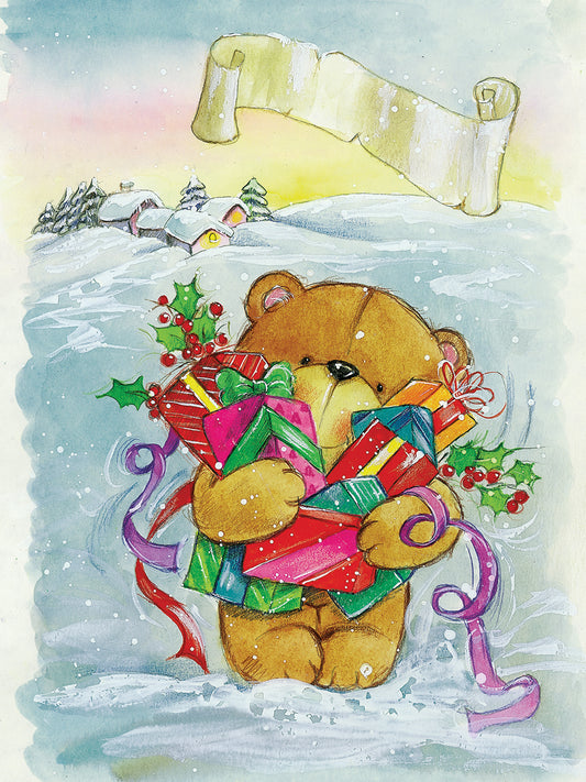Bear with Gifts Canvas Art
