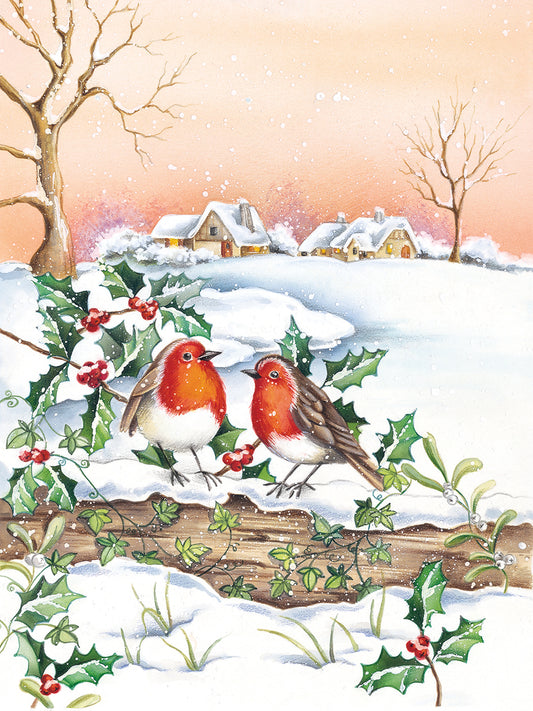 Birds on Christmas Canvas Art