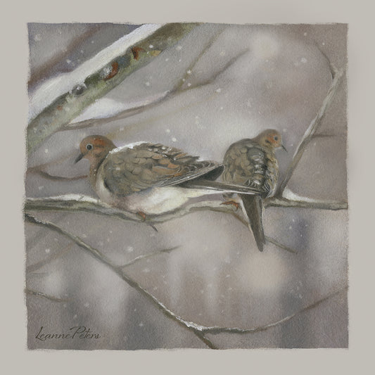 Winter Doves Canvas Art