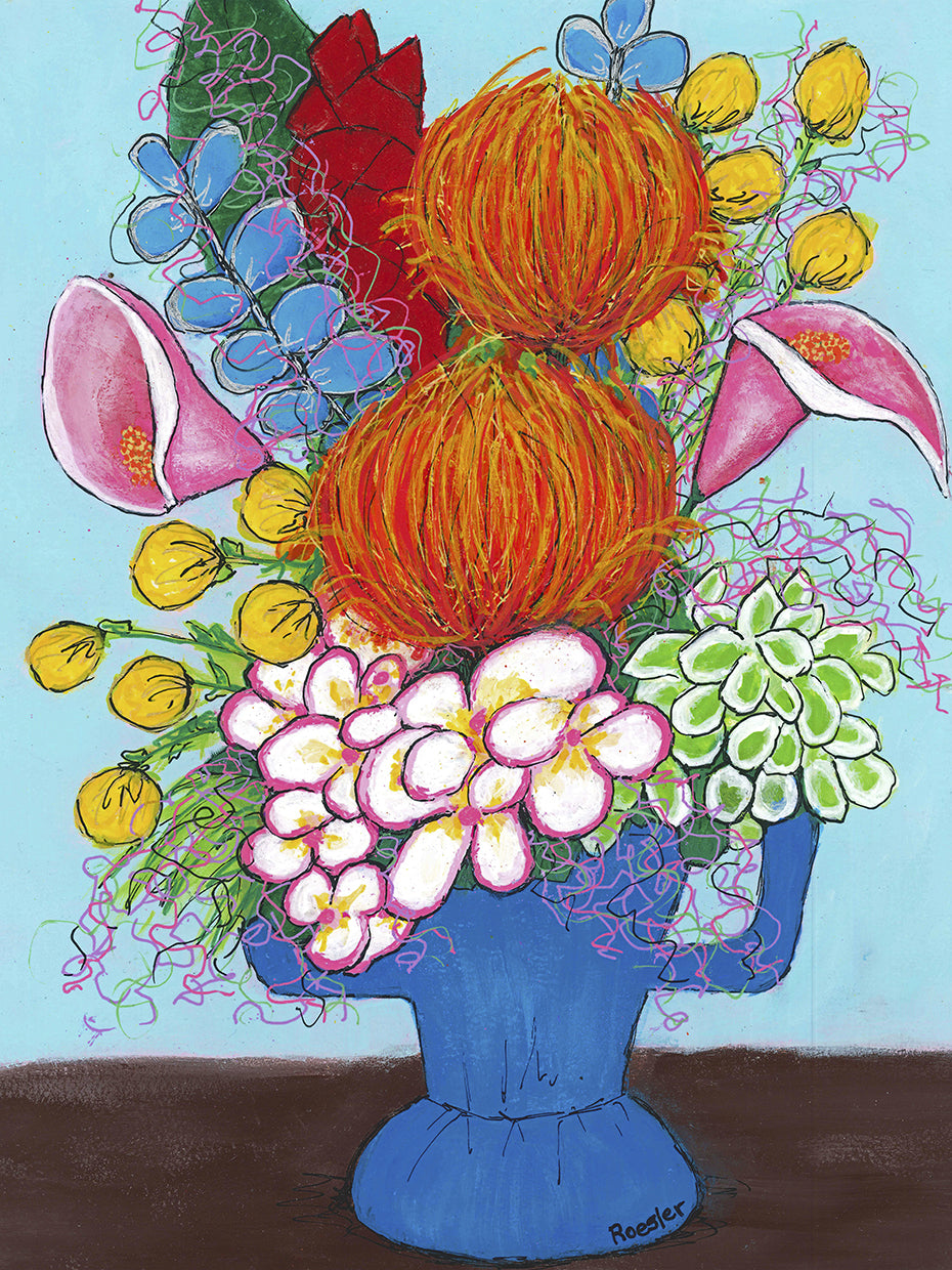Tropical Urn Wall Art by Becky Roesler Art | Fine Art Canvas