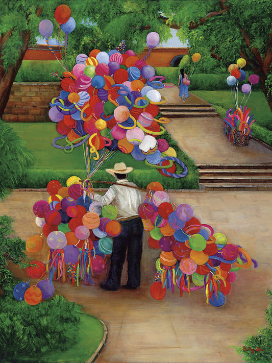Balloons In The Park Canvas Art