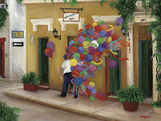 Balloons on the Calle Canvas Art