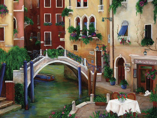 Trattoria by the Canal Canvas Art