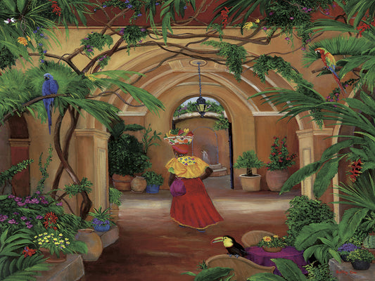 Columbian Fruit Woman Canvas Art