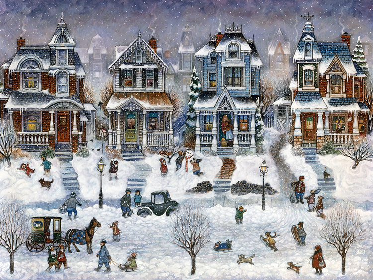 Arte de la lona del día de la nieve