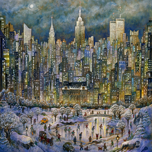 Snowtime In New York Canvas Art